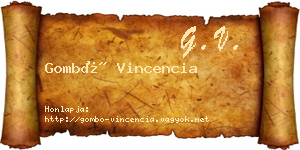 Gombó Vincencia névjegykártya